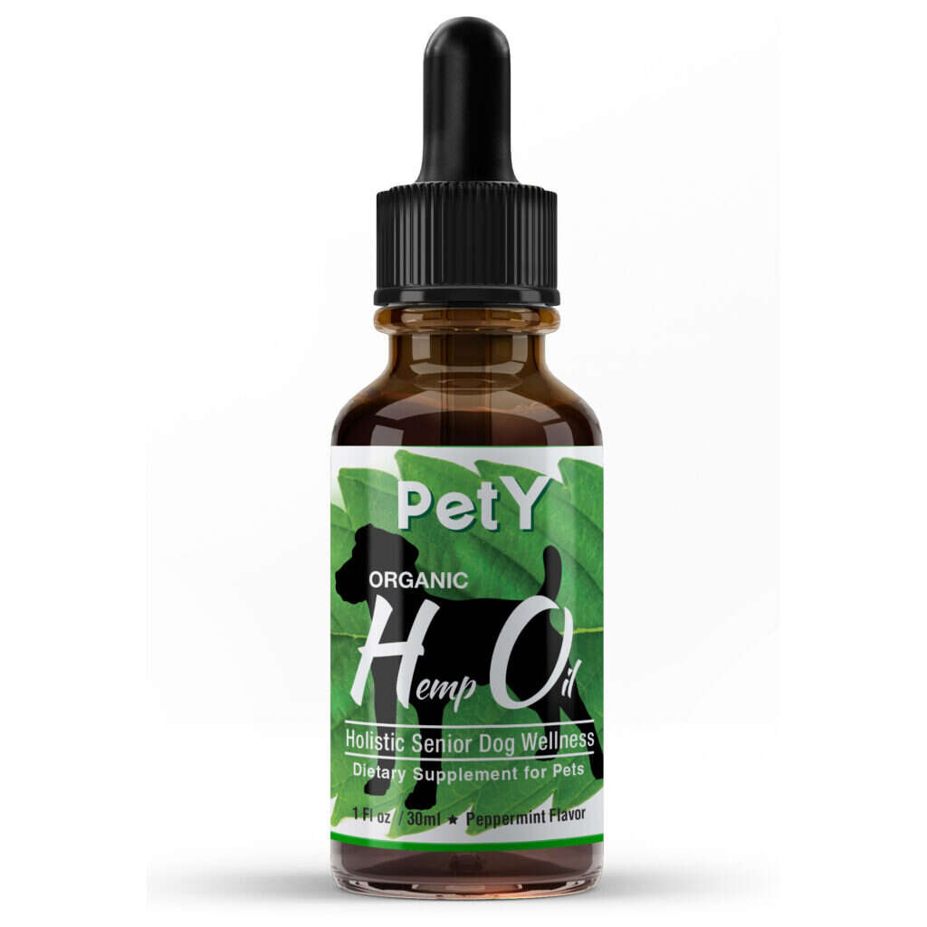 PetY organic hemp seed oil for dogs, bottle