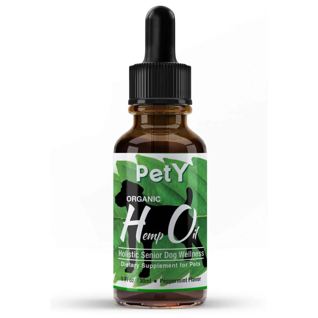 PetY organic hemp seed oil for dogs, bottle